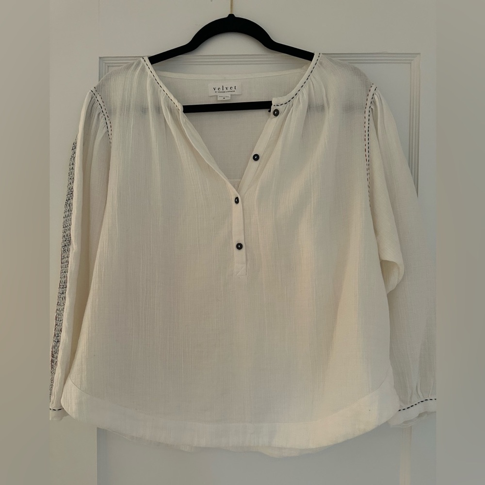 VELVET white top